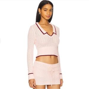 GUIZIO Charlotte Pullover Top NWT in Ballet Slipper Pink Cropped